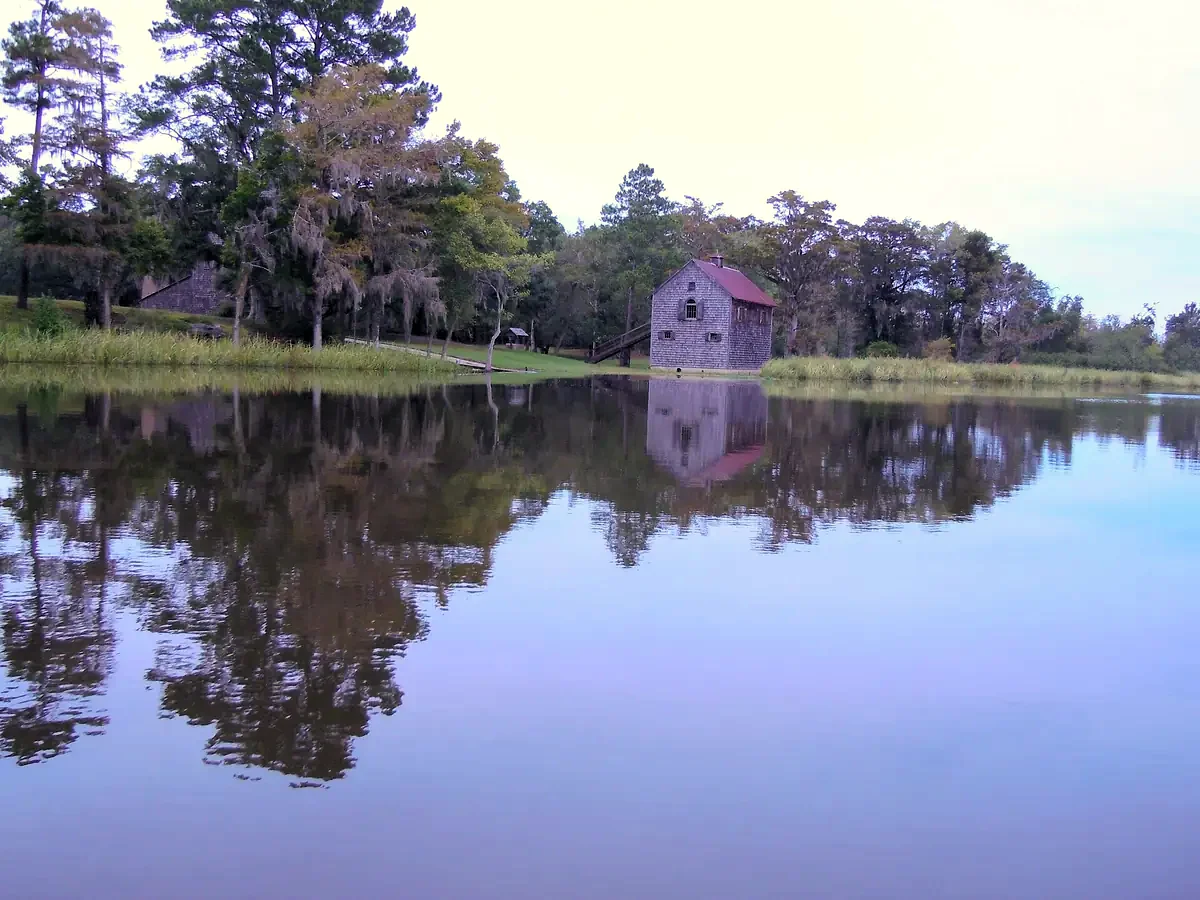 A rice barn on the Pee Dee River near Waccamaw National Wildlife Refuge