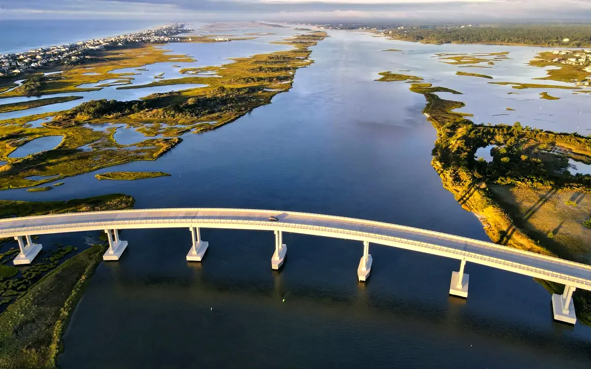The Surf City bridge over Topsail Sound, Pender County