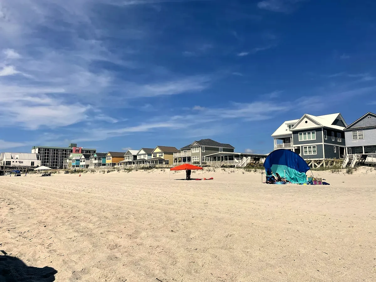 The shoreline at Surfside Beach
